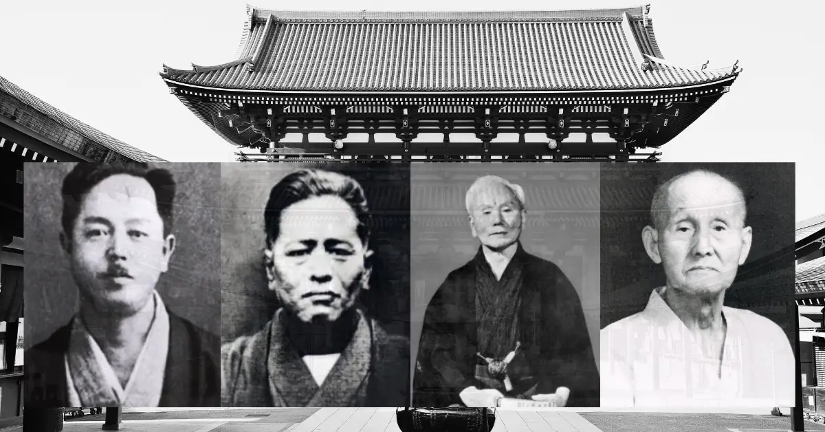 Four karate masters from Japan
